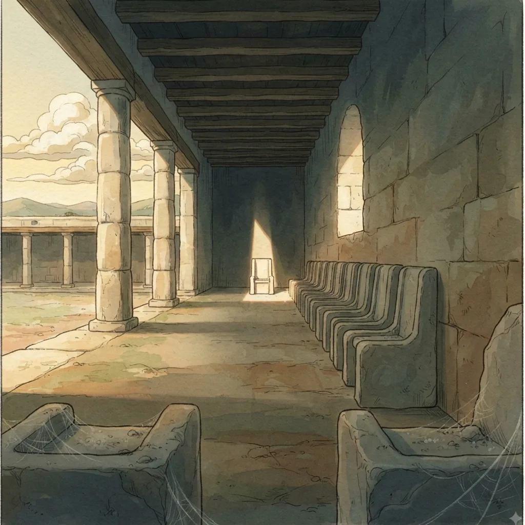 The House of David: a painted scene illustrating 1 Chronicles 3.