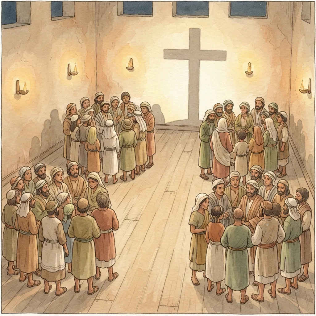 Christ, Not Human Wisdom: a painted scene illustrating 1 Corinthians 1.