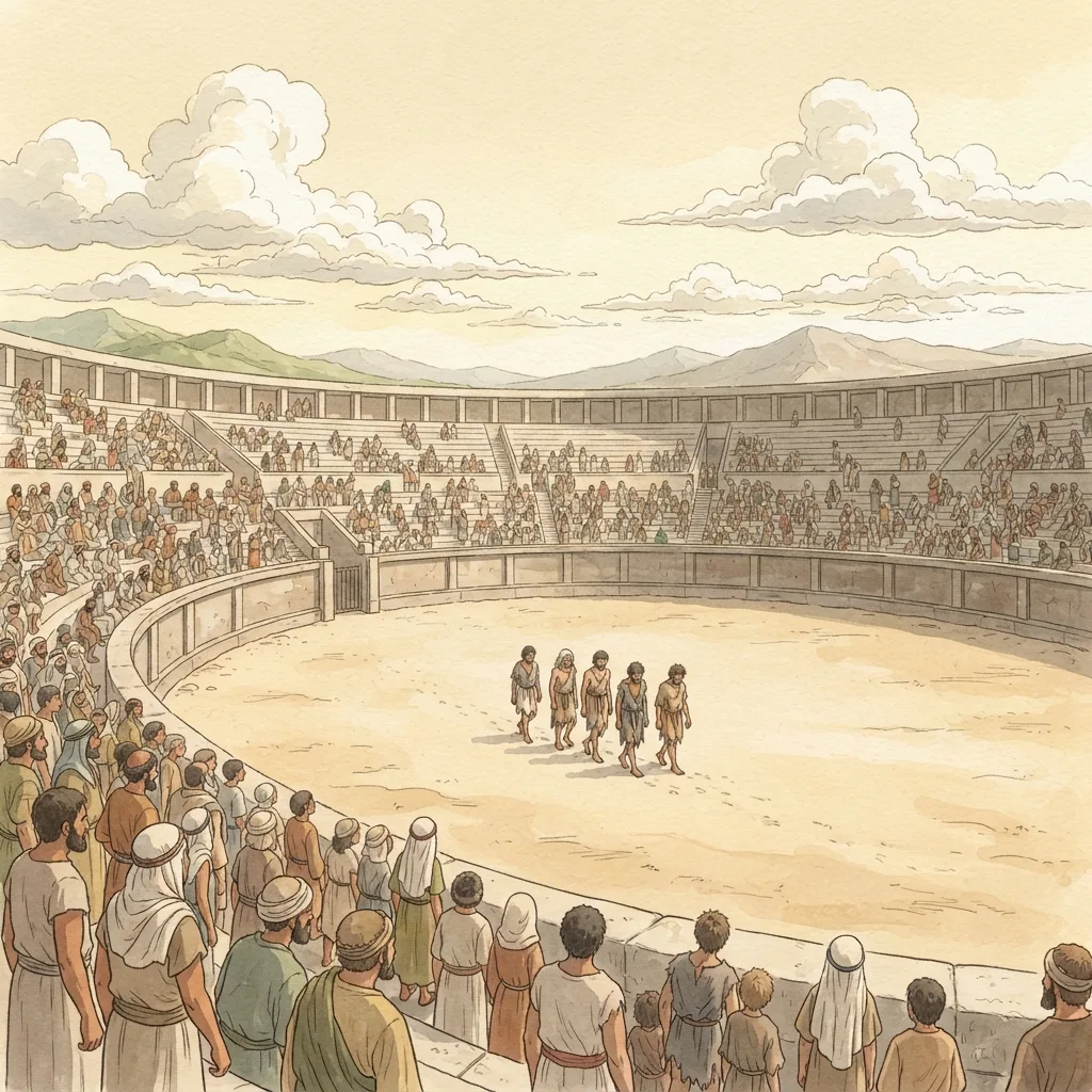 Servants of Christ: a painted scene illustrating 1 Corinthians 4.