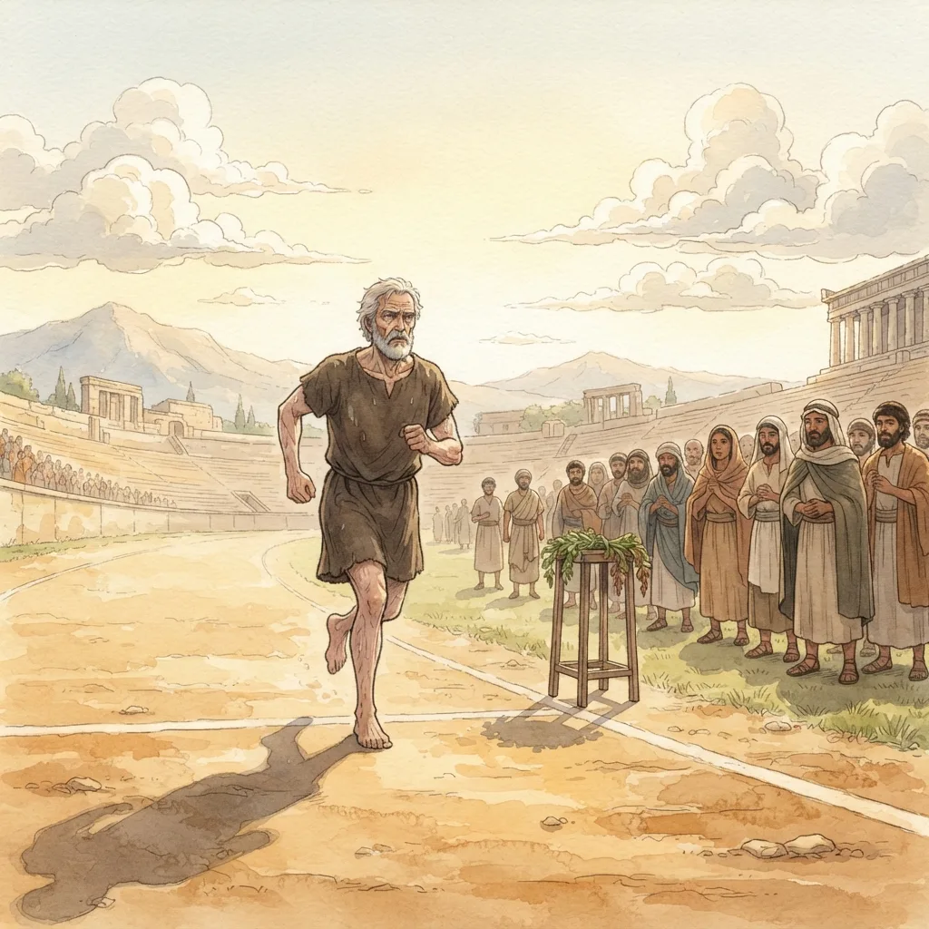 Paul's Rights and Sacrifice: a painted scene illustrating 1 Corinthians 9.