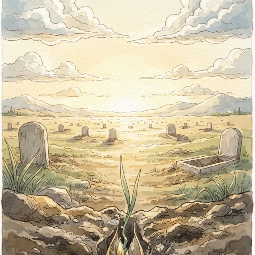 The Resurrection: a painted scene illustrating 1 Corinthians 15.