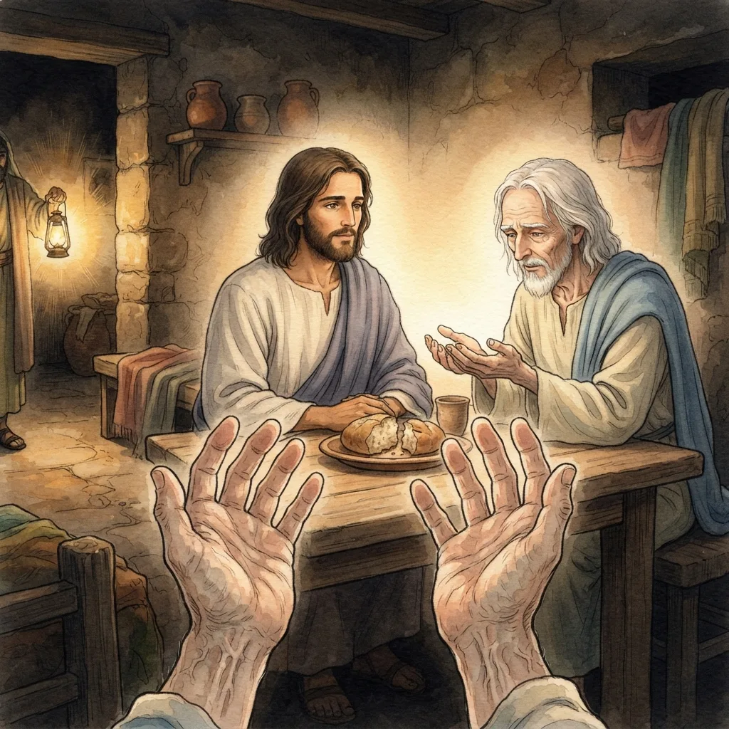 Walk in the Light: a painted scene illustrating 1 John 1.