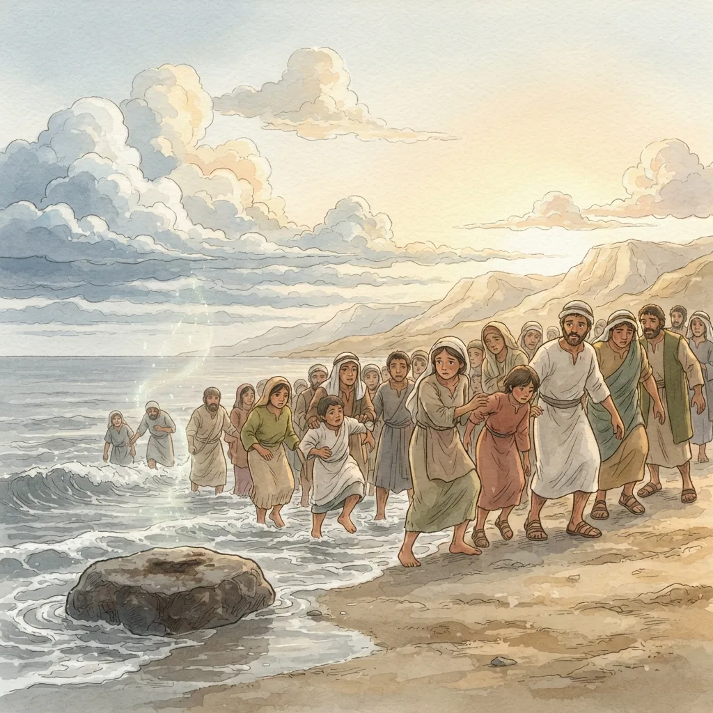 Faith and Eternal Life: a painted scene illustrating 1 John 5.