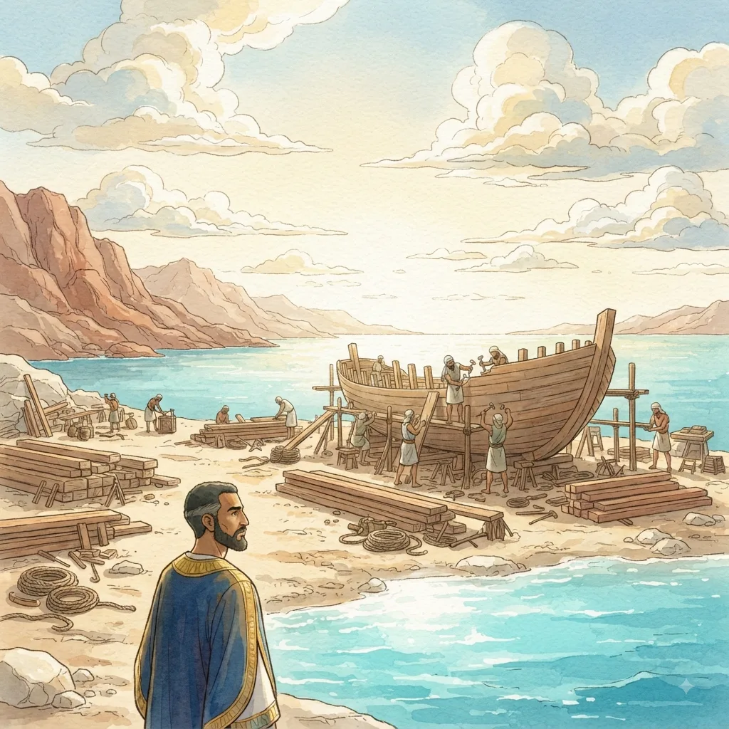 God Appears to Solomon: a painted scene illustrating 1 Kings 9.