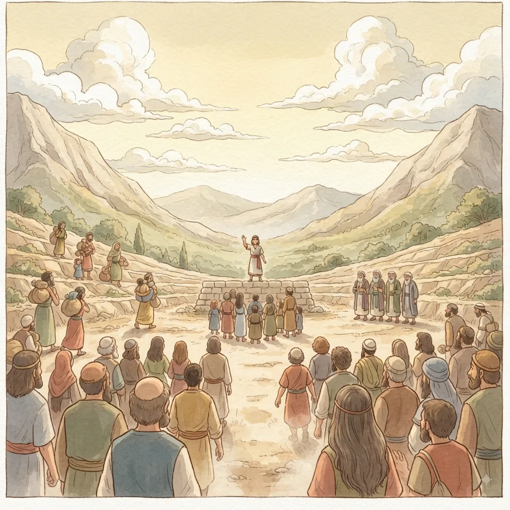The Kingdom Divides: a painted scene illustrating 1 Kings 12.