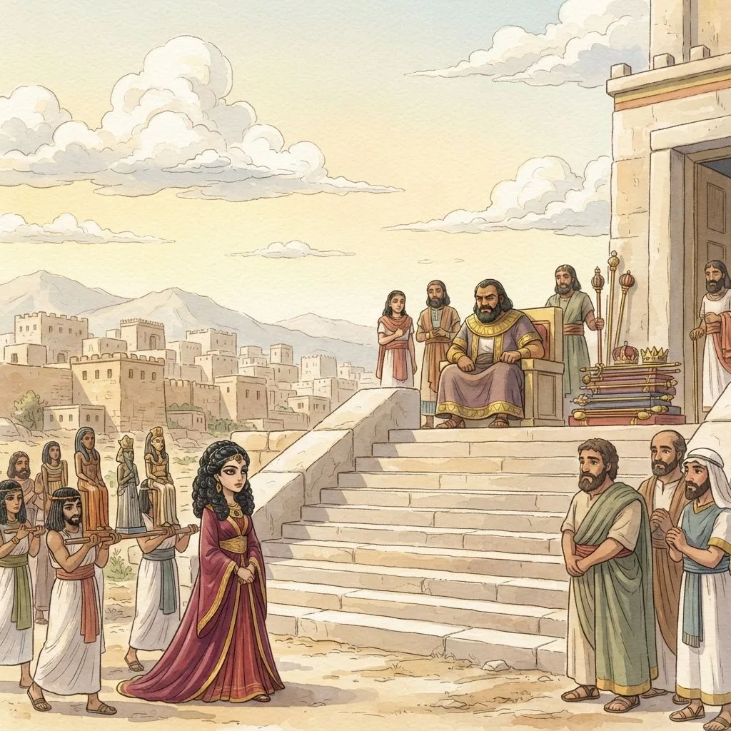 Ahab Becomes King: a painted scene illustrating 1 Kings 16.