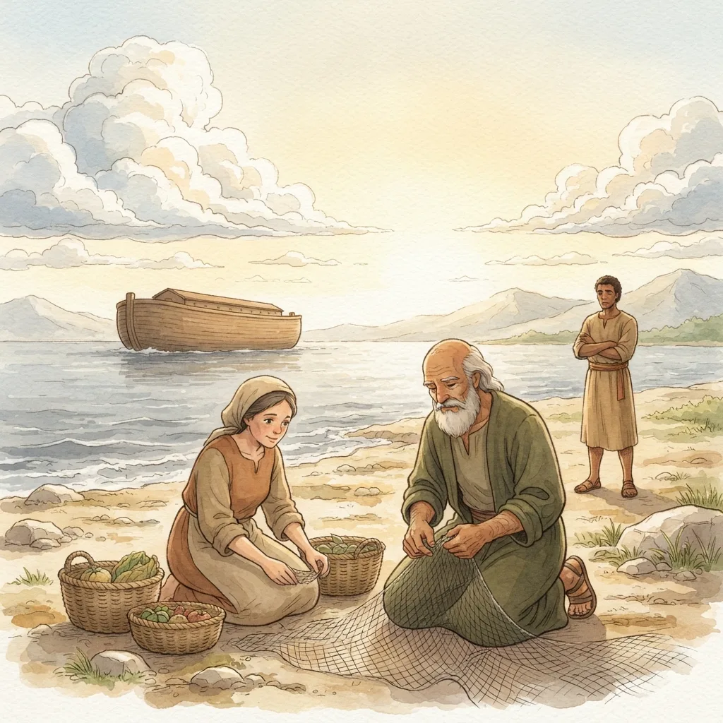 Suffering for Doing Good: a painted scene illustrating 1 Peter 3.
