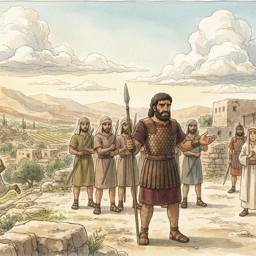 The Massacre at Nob: a painted scene illustrating 1 Samuel 22.