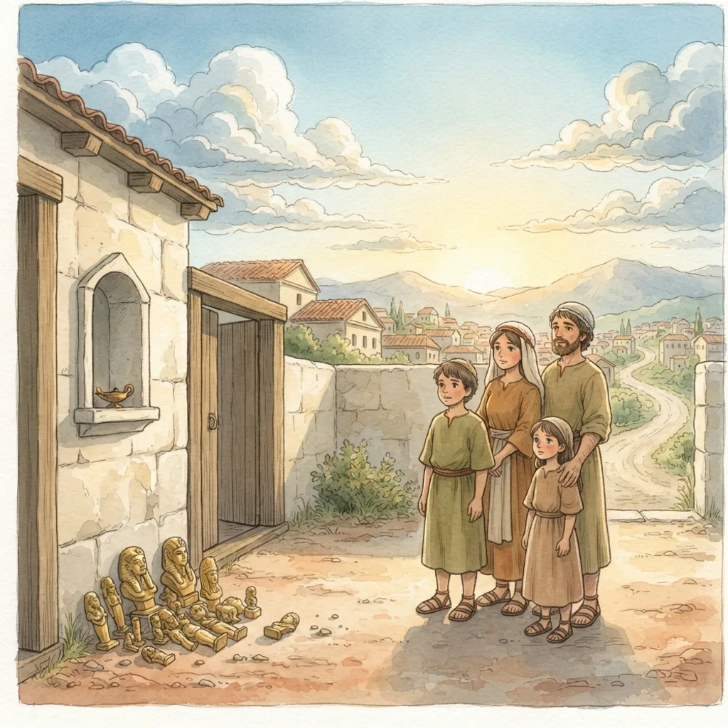 A Church of Faith, Love and Hope: a painted scene illustrating 1 Thessalonians 1.