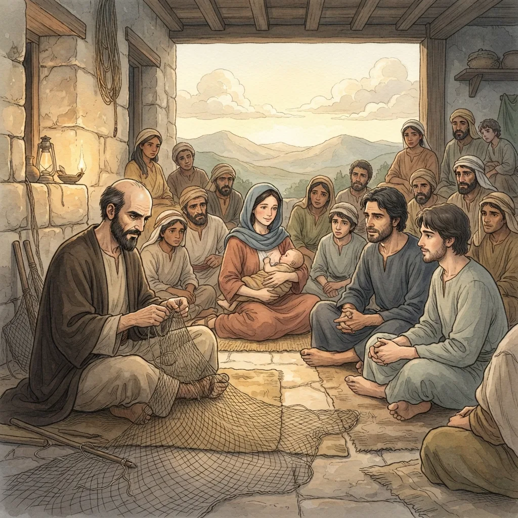 Paul's Faithful Ministry: a painted scene illustrating 1 Thessalonians 2.
