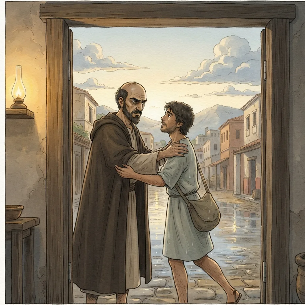Strengthened in Faith: a painted scene illustrating 1 Thessalonians 3.