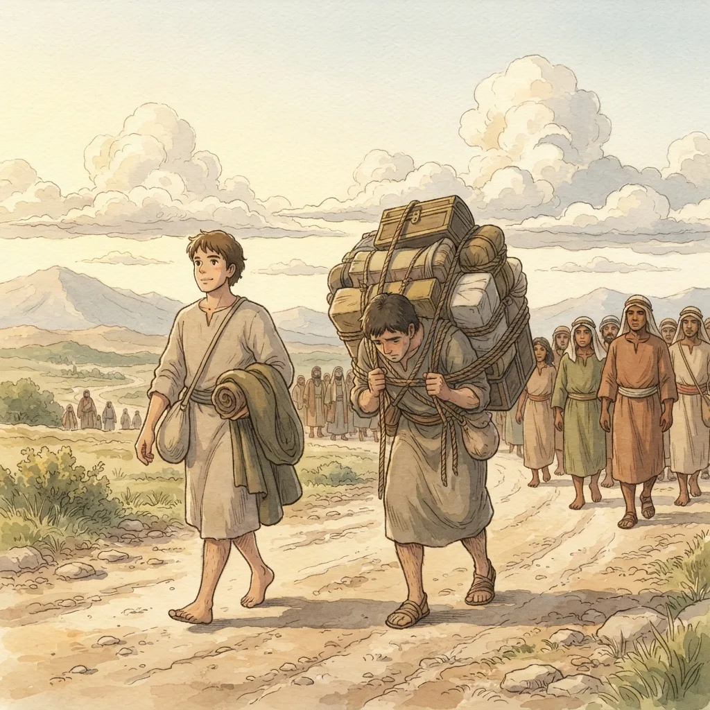 Godliness with Contentment: a painted scene illustrating 1 Timothy 6.
