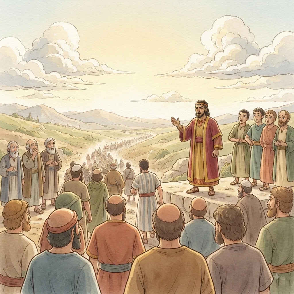 The Kingdom Divides: a painted scene illustrating 2 Chronicles 10.