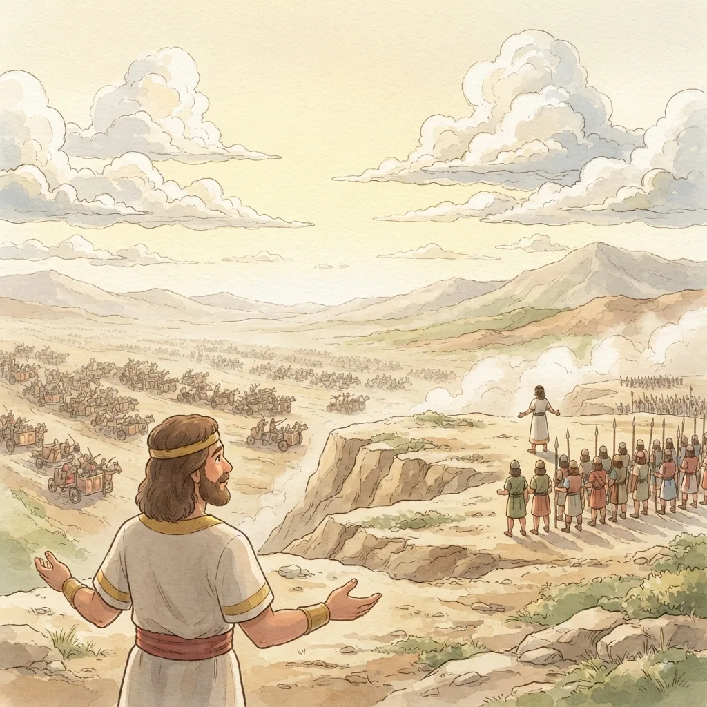 Asa's Victory: a painted scene illustrating 2 Chronicles 14.