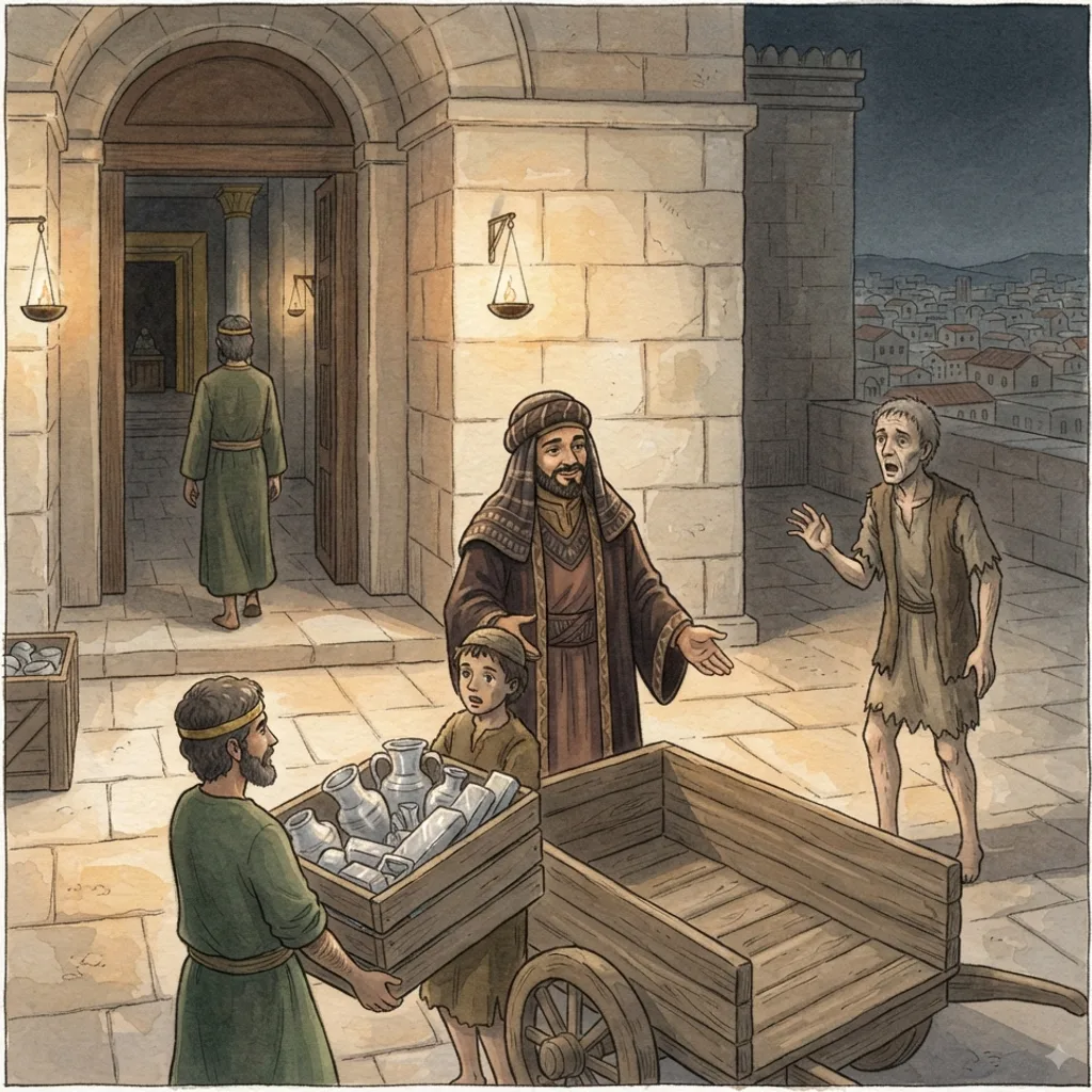 Asa Relies on Syria: a painted scene illustrating 2 Chronicles 16.