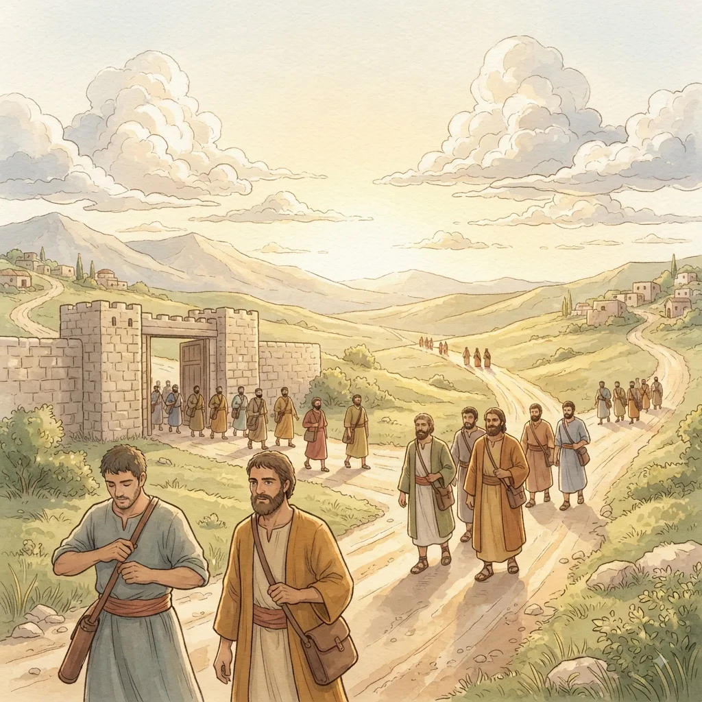 Jehoshaphat's Faithfulness: a painted scene illustrating 2 Chronicles 17.