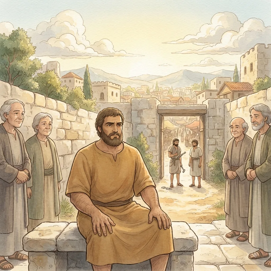 Jehoshaphat's Reforms: a painted scene illustrating 2 Chronicles 19.