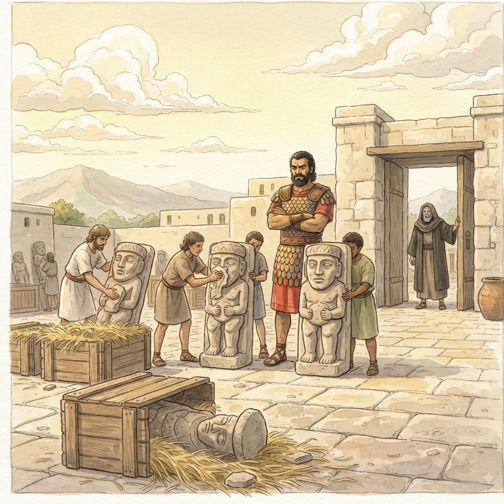 Amaziah's Pride: a painted scene illustrating 2 Chronicles 25.