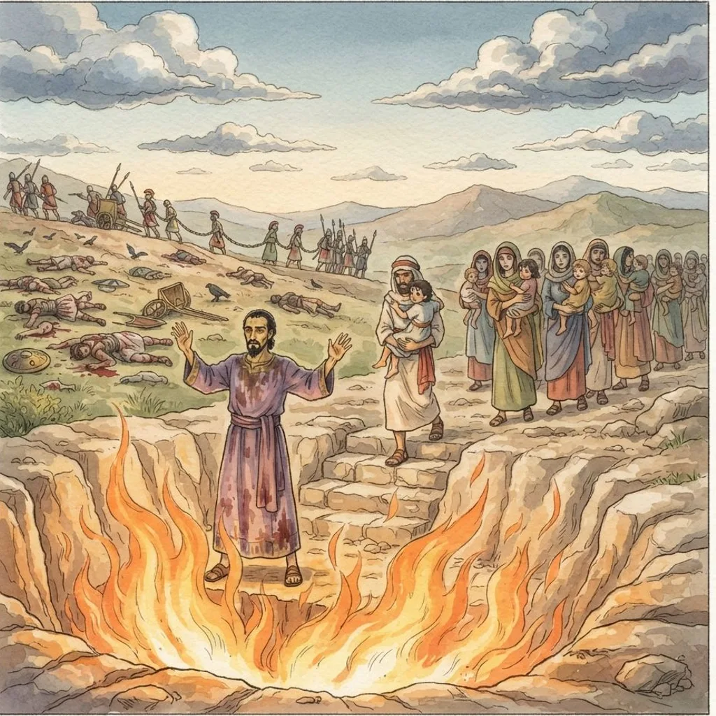 Ahaz's Wickedness: a painted scene illustrating 2 Chronicles 28.