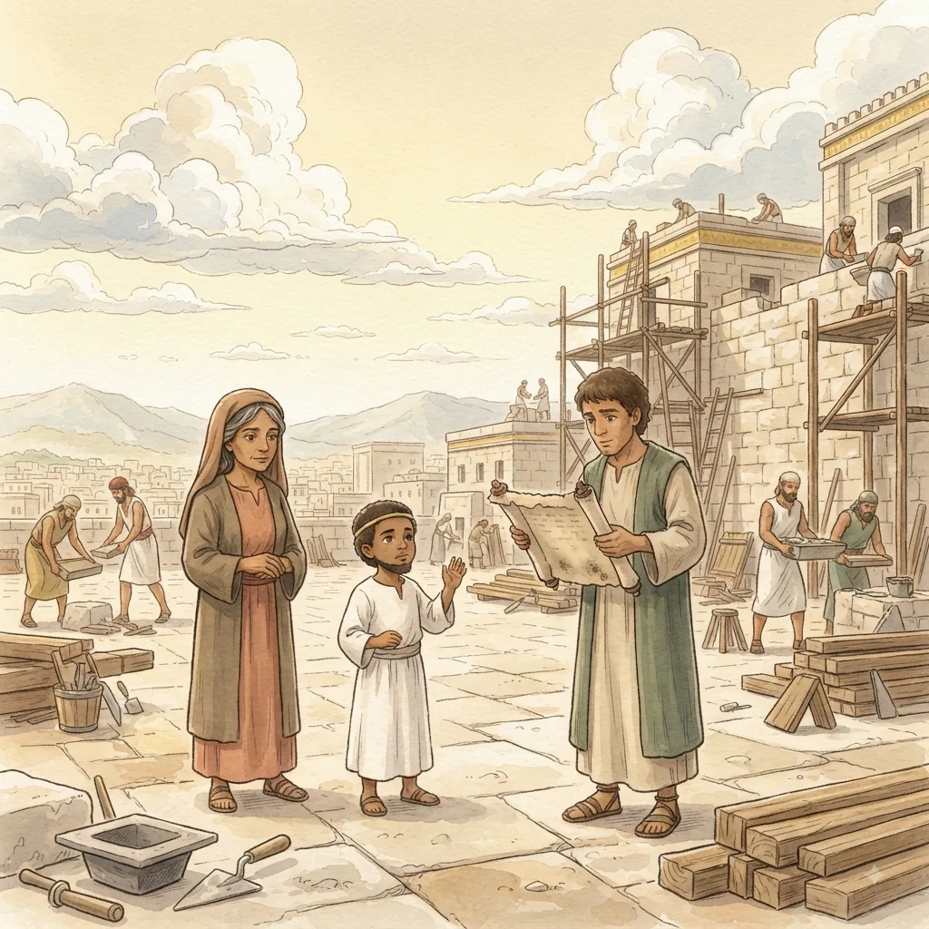 Josiah Finds the Law: a painted scene illustrating 2 Chronicles 34.