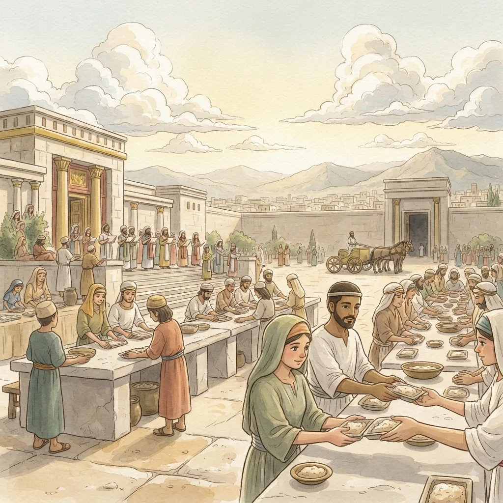 Josiah's Passover: a painted scene illustrating 2 Chronicles 35.
