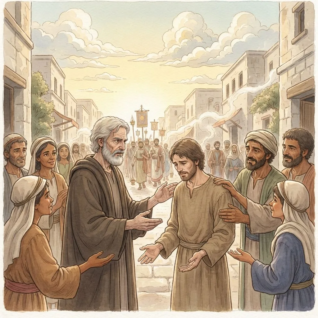 Forgiveness and the Triumph of Christ: a painted scene illustrating 2 Corinthians 2.