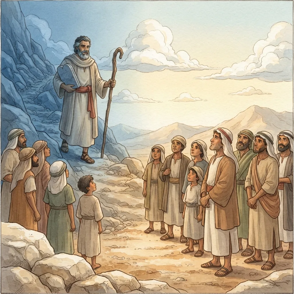 The Glory of the New Covenant: a painted scene illustrating 2 Corinthians 3.