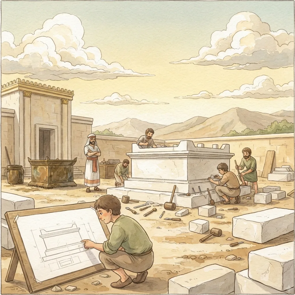 Ahaz's Apostasy: a painted scene illustrating 2 Kings 16.