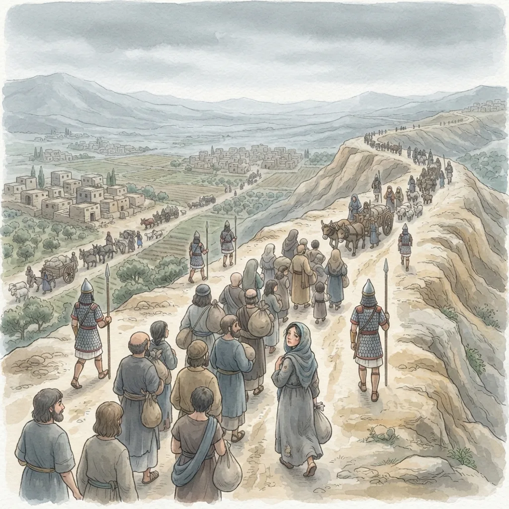 The Fall of Israel: a painted scene illustrating 2 Kings 17.
