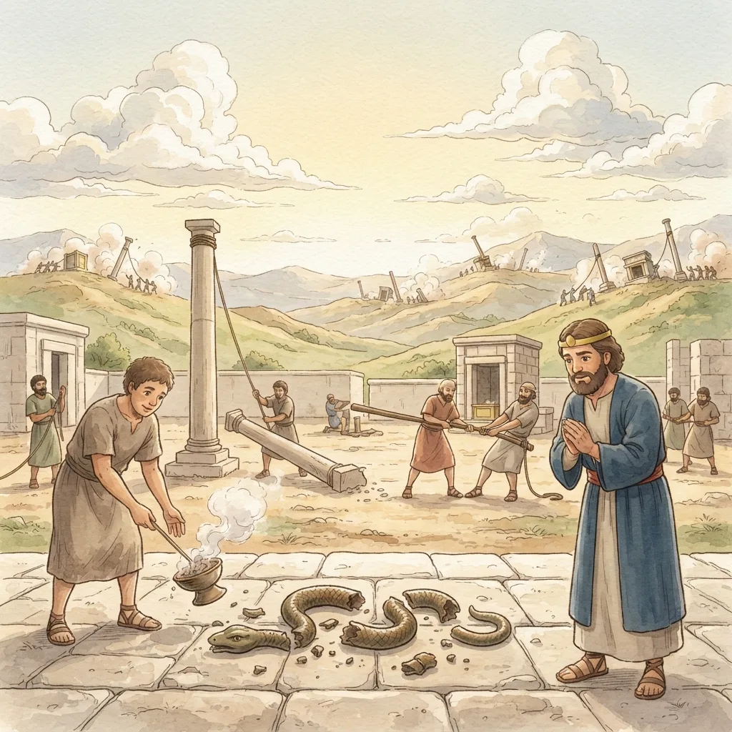 Hezekiah's Reforms: a painted scene illustrating 2 Kings 18.