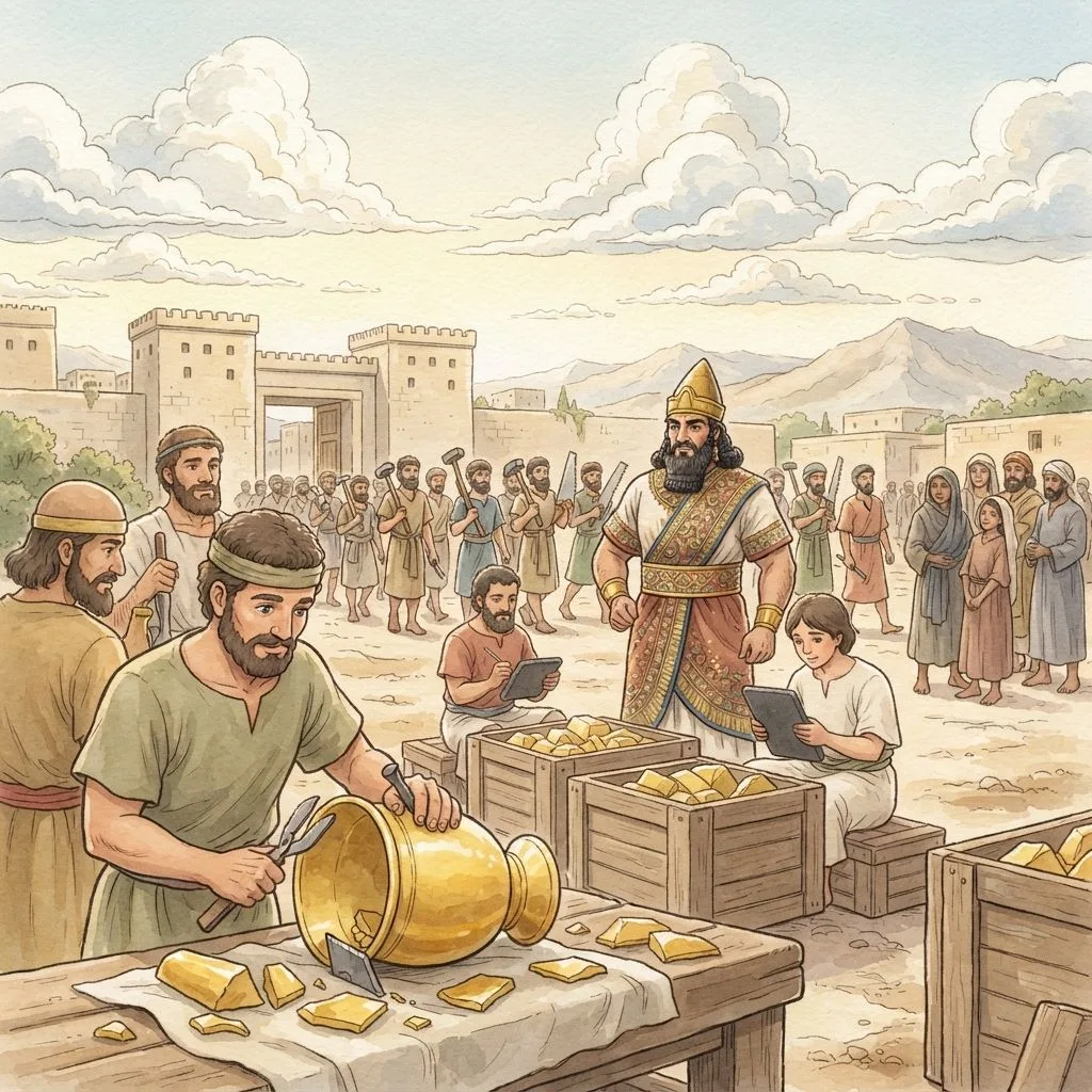 Judah Falls to Babylon: a painted scene illustrating 2 Kings 24.