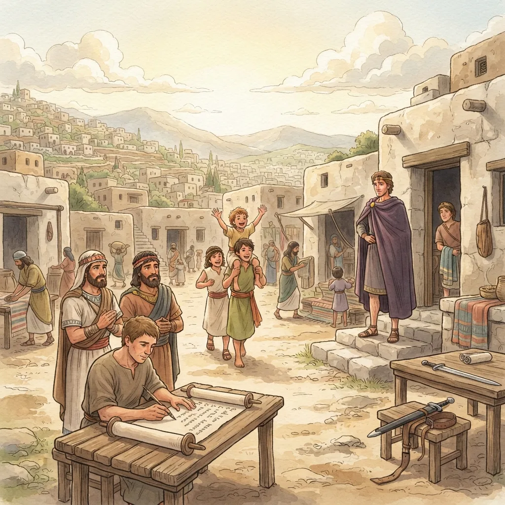 David's Kingdom Grows: a painted scene illustrating 2 Samuel 3.