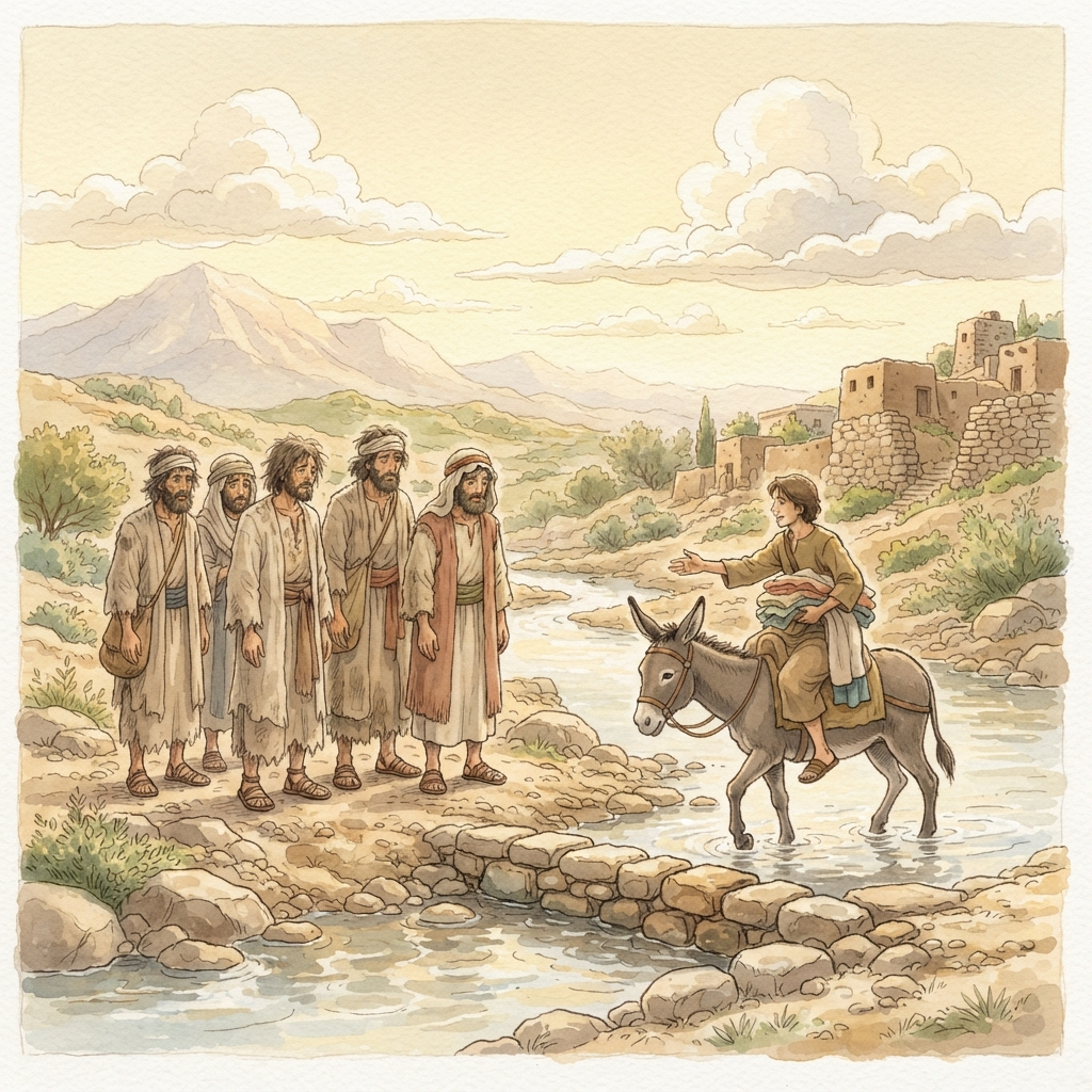 War with Ammon and Syria: a painted scene illustrating 2 Samuel 10.