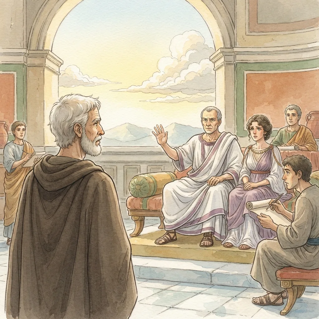 Paul Before Felix: a painted scene illustrating Acts 24.