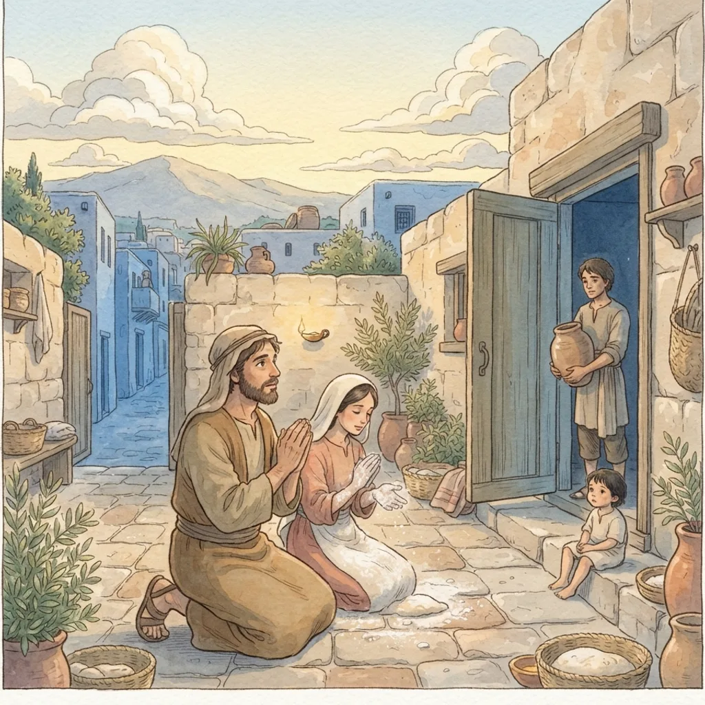 Devoted to Prayer: a painted scene illustrating Colossians 4.