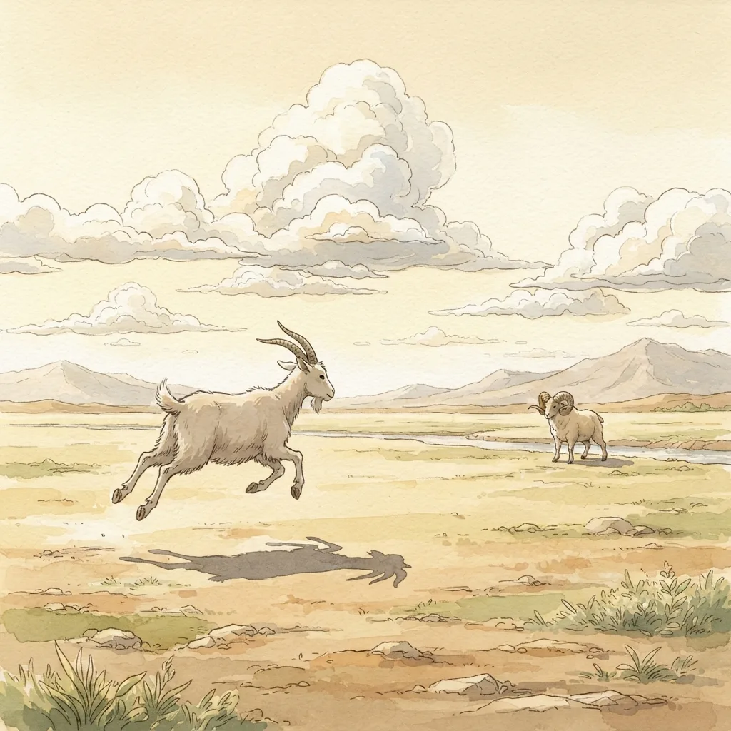 The Ram and the Goat: a painted scene illustrating Daniel 8.