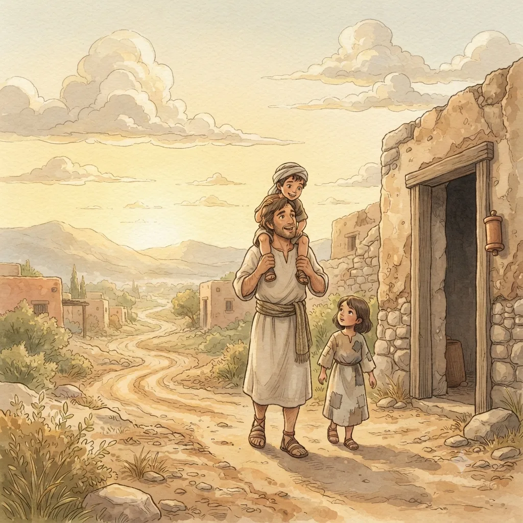 Love the Lord Your God: a painted scene illustrating Deuteronomy 6.