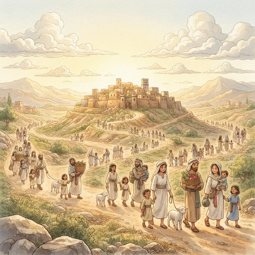 The Festivals and Justice: a painted scene illustrating Deuteronomy 16.
