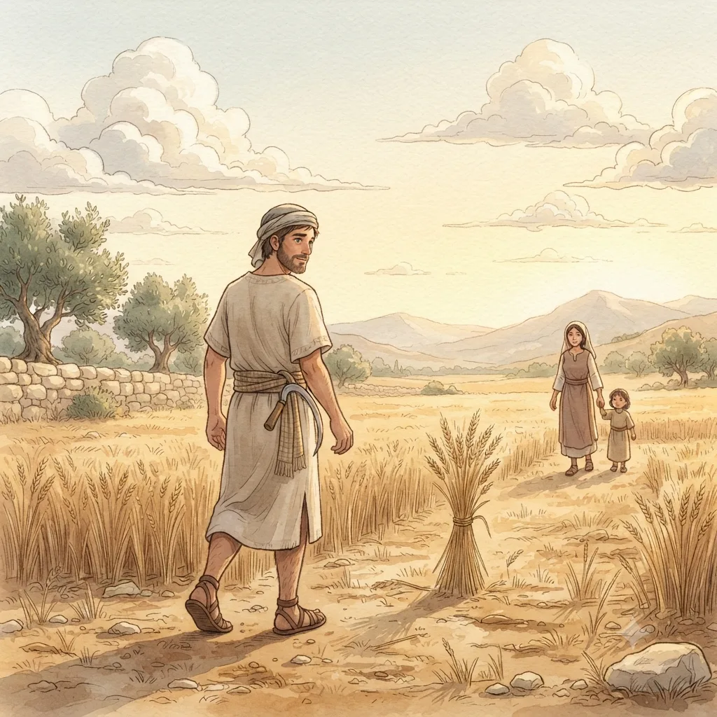 Justice for the Vulnerable: a painted scene illustrating Deuteronomy 24.