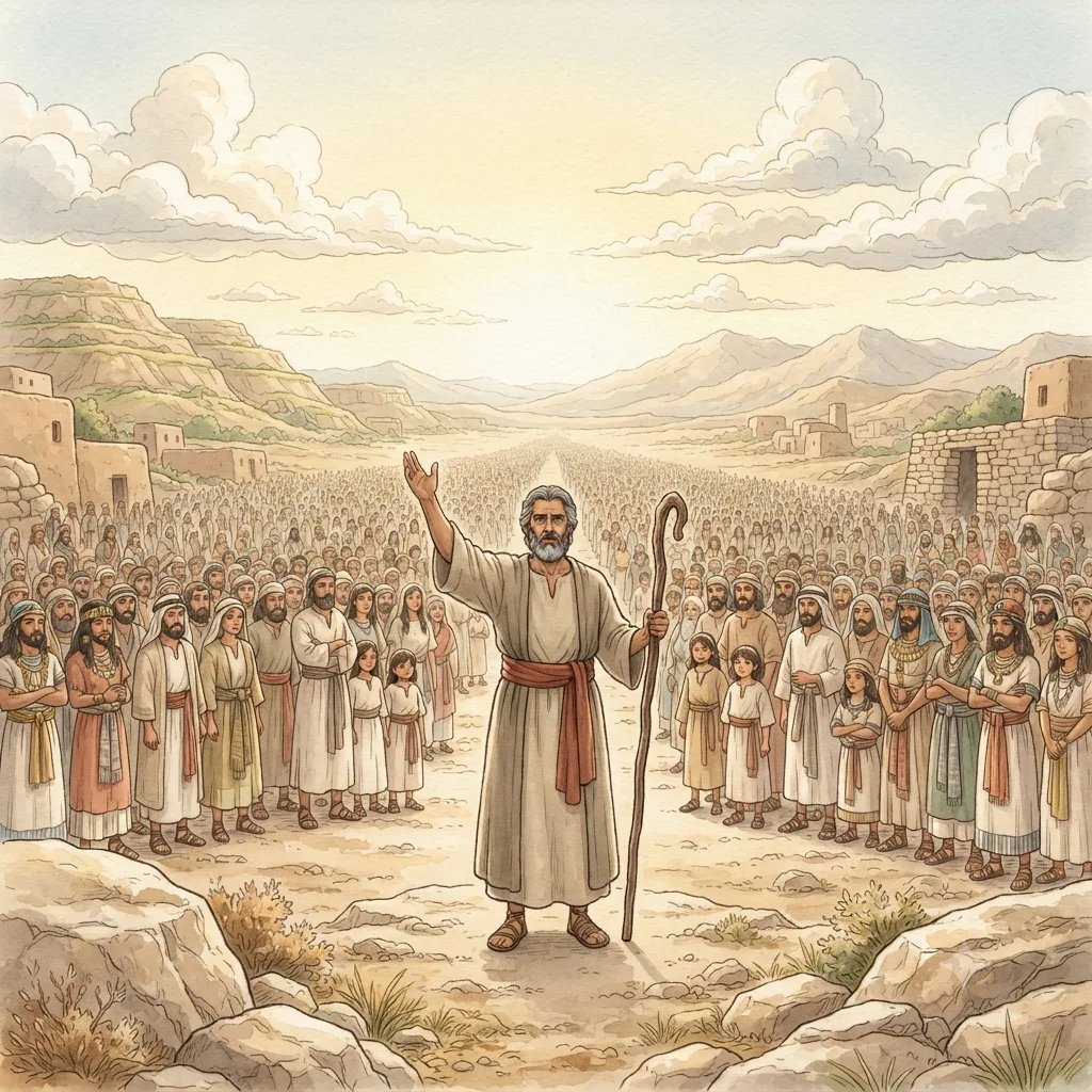 Renewing the Covenant: a painted scene illustrating Deuteronomy 29.