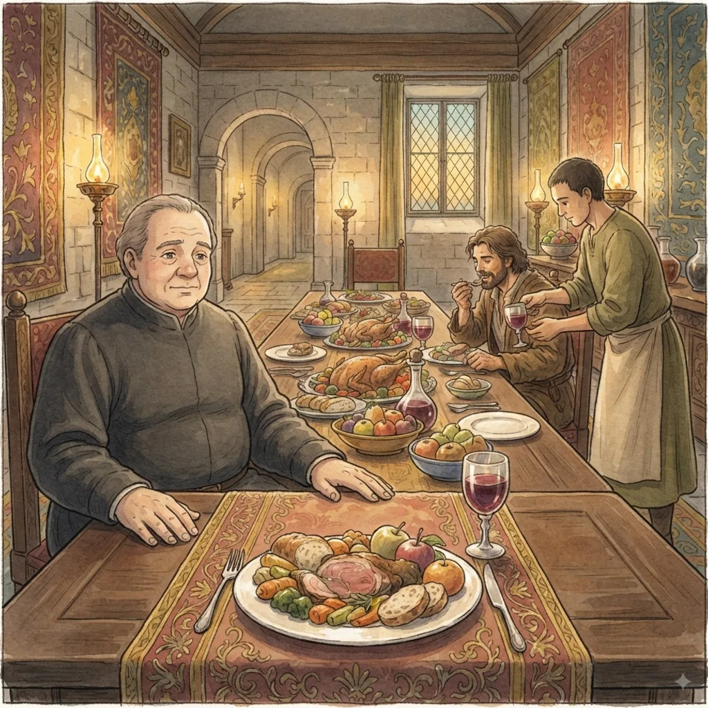 The Emptiness of Wealth: a painted scene illustrating Ecclesiastes 6.