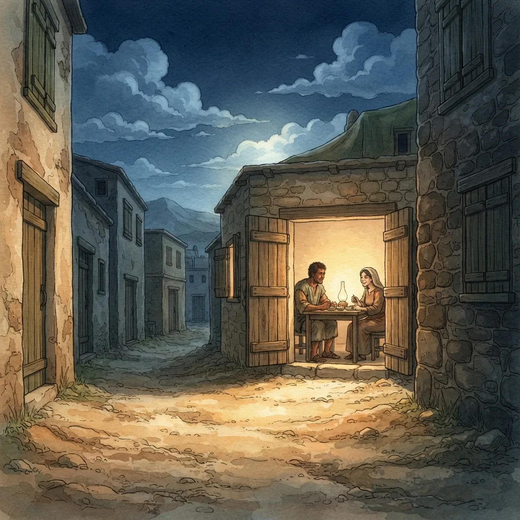 Walk in Love and Light: a painted scene illustrating Ephesians 5.