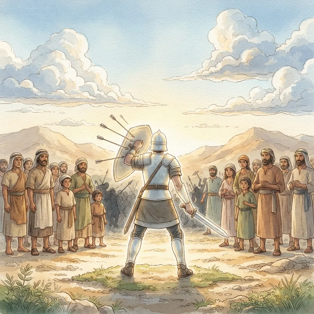 The Armor of God: a painted scene illustrating Ephesians 6.