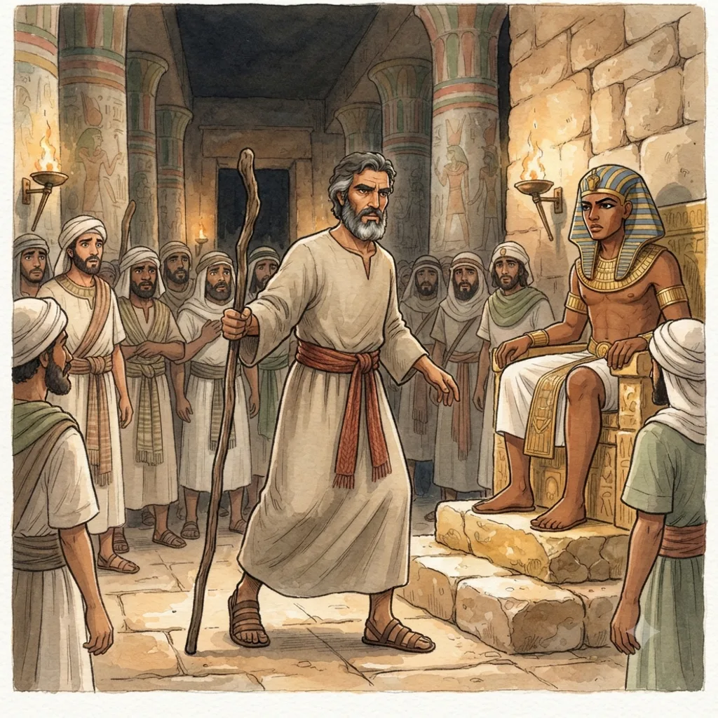 The Final Plague Announced: a painted scene illustrating Exodus 11.