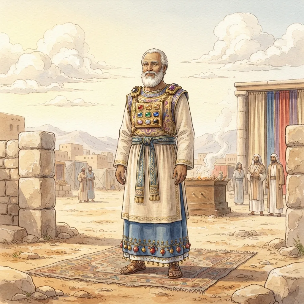 The Priestly Garments: a painted scene illustrating Exodus 28.