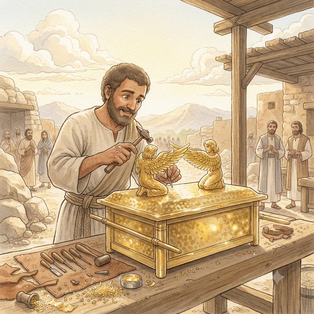 The Sacred Furnishings: a painted scene illustrating Exodus 37.