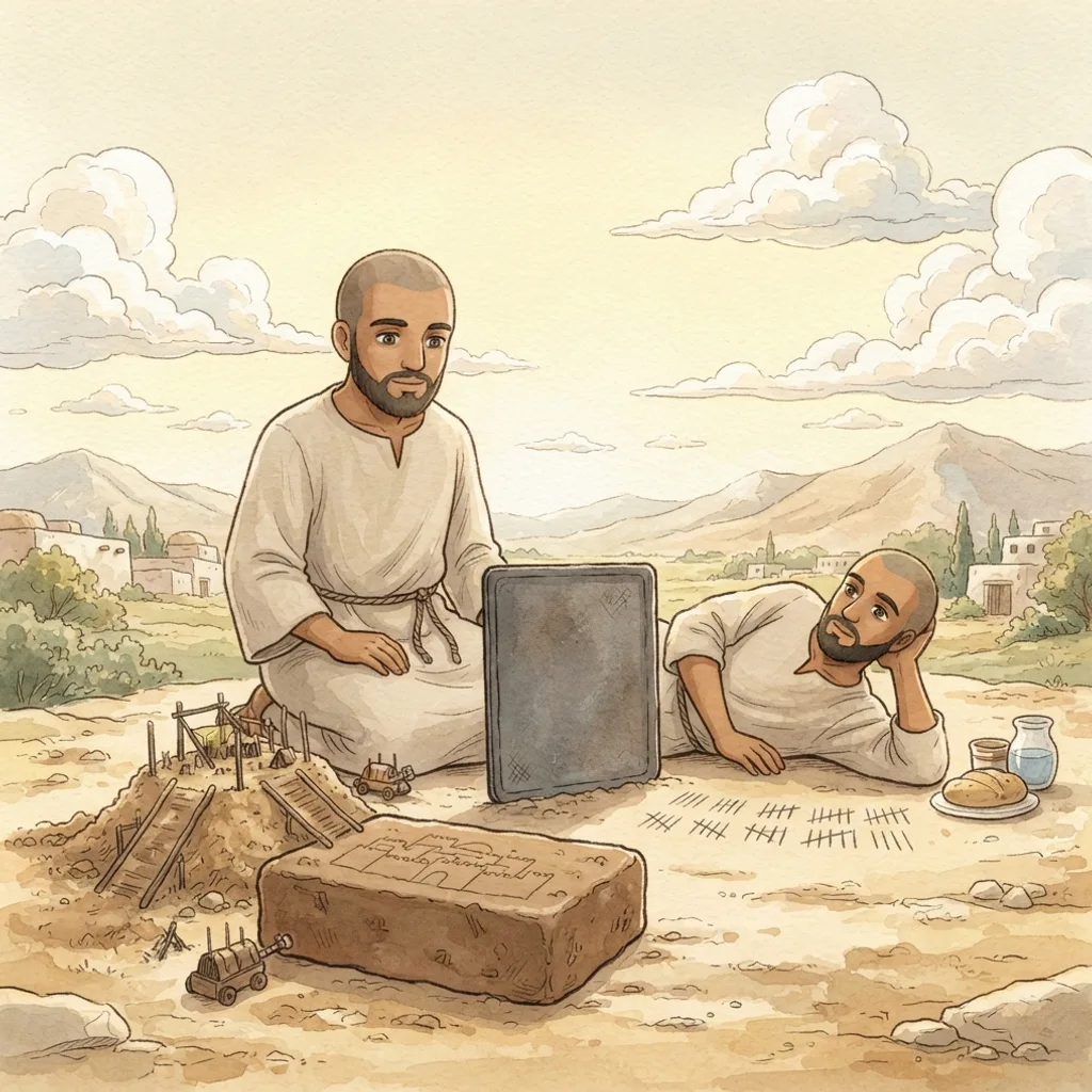The Siege of Jerusalem: a painted scene illustrating Ezekiel 4.