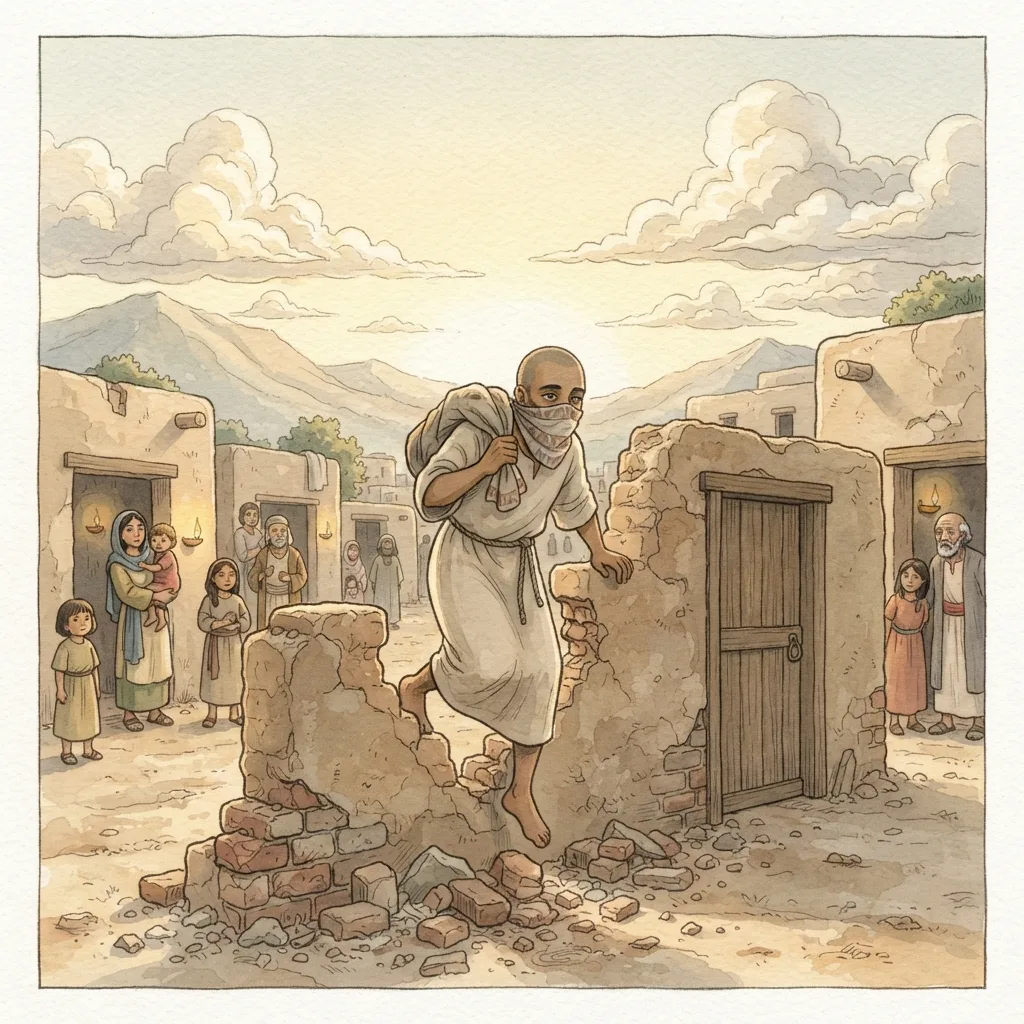 The Sign of Exile: a painted scene illustrating Ezekiel 12.