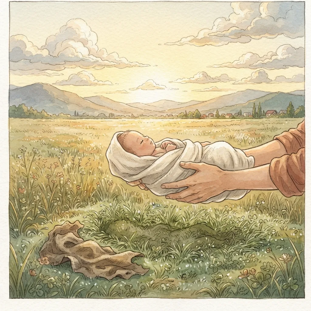 Jerusalem's Unfaithfulness: a painted scene illustrating Ezekiel 16.