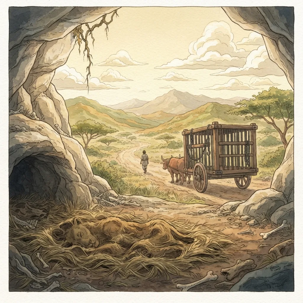 A Lament for Israel's Princes: a painted scene illustrating Ezekiel 19.